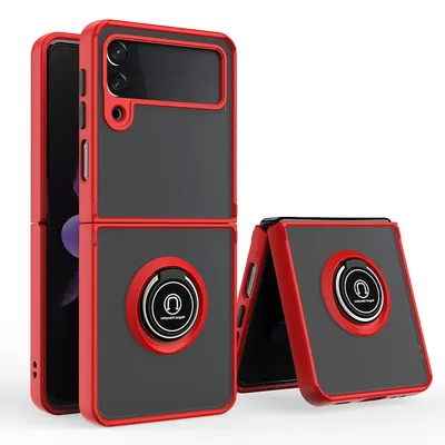Produktbild von Für Samsung Galaxy Z Flip4 5G Shadow Ring Etuis Handy Tasche Hülle Rot Cover Neu