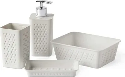Produktbild von Set mit 4 weißen Kunststoff-Tischaccessoires von TATAY Bohol