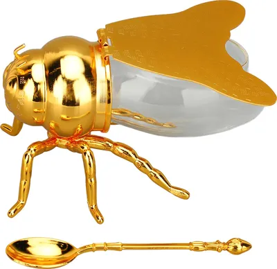 Immagine prodotto di Vasetto di miele a forma di ape squisito condimento decorativo in vetro cucina per casa nota hotholds oro oro