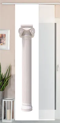 Produktbild von 2er Set Schiebegardine Flächenvorhang Wildseide Optik und Voile Paneel, 245x45, Säule, 80400
