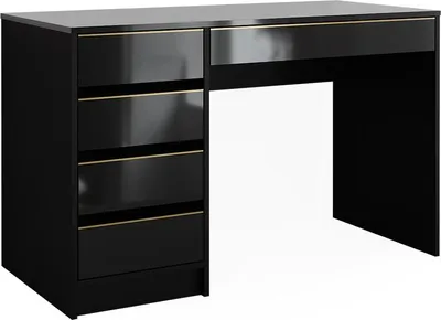 Produktbild von Schreibtisch Vicco Sherry Schwarz Hochglanz 55 x 120 cm mit Schubladen, Model 57921
