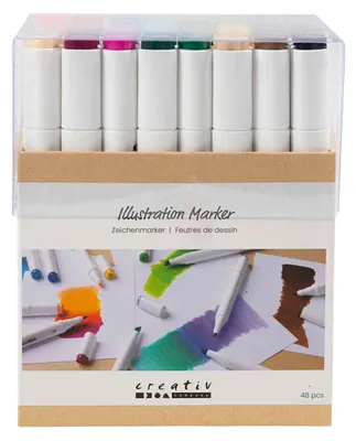 Immagine prodotto di Set di pennarelli ad alcool Creativ Company - 48 colori di pennarelli per il disegno