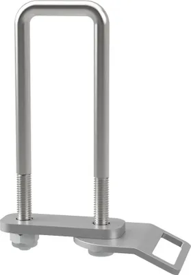 Immagine prodotto di Bullone a U M10 con piastra di serraggio, occhiello di fissaggio e dadi rimorchio zincato SUPROD, M10, LW=41, LH=150 mm