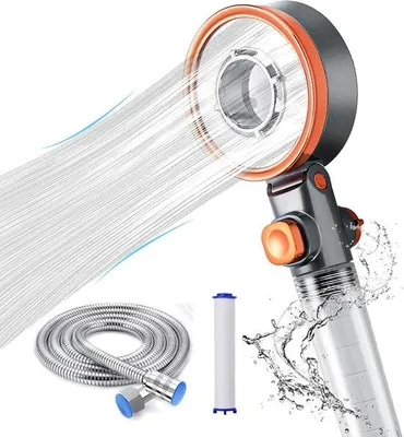 Produktbild von Wassersparender Duschkop mit Schlauch und Filter Massage Chrome