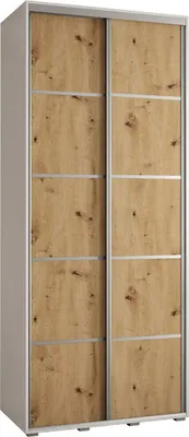 Produktbild von MEBLE KRYSPOL Davos 4 Schrank, zwei Türen - 235,2x110x45 cm - Weiß Artisan Silber