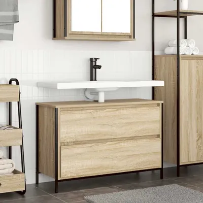 Produktbild von Maison Exclusive - Waschbeckenunterschrank mit Schubladen Sonoma-Eiche
