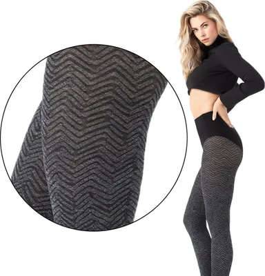 Obrázek produktu pro Fiore - Chevron Chic - punčochové kalhoty s geometrickým vzorem 60 denierů - 3