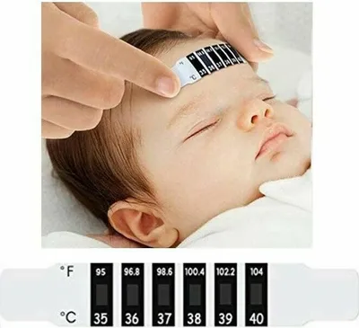 Produktbild von 5 Stück Stirnthermometer Streifen für Erwachsene Baby Kind Temperaturtest Streifen