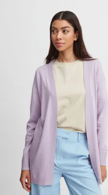 Produktbild von b.young BYMMPIMBAH LONG CARDIGAN - 20811925 Damen Lange Strickjacke Feinstrick Cardigan Longstrickjacke