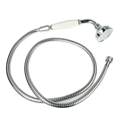 Produktbild von tecuro Nostalgie - Handbrause Ø 65 mm, 1-strahlig, mit 175 cm Metallbrauseschlauch verchromt