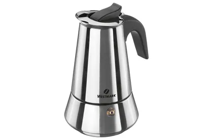 Produktbild von Westmark Espressokocher, Für 6 Espressotassen, Induktionsgeeignet, Edelstahl, Brasilia Plus, Silber/schwarz, 24682260