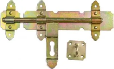 Immagine prodotto di Chiusura a chiavistello con maniglia rotonda 350 x 200 mm zincata gialla