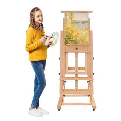 Image de Atelier de peinture, chevalet professionnel, chevalet pour la peinture