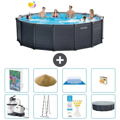 Produktbild von Graphite Panel Pool Rund - 478x124 cm - 9-teilig  S558