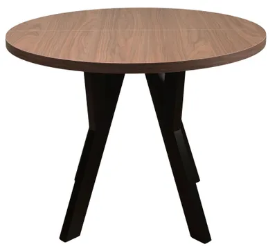 Produktbild von Selsey Osenness – Ausziehbarer Esstisch Holzoptik Nussbaum Wisconsin mit schwarzen Beinen 100–180x100 cm