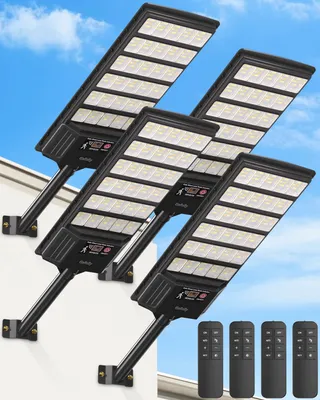Solar-Straßenlaterne mit Bewegungsmelder, 4er-Pack