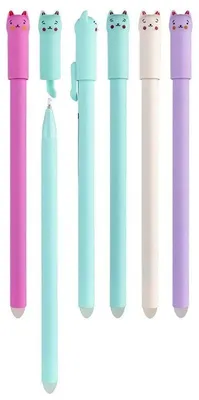 Produktbild von Radierbarer Kugelschreiber, Katze, blau, 0,5 mm (24 Stück)