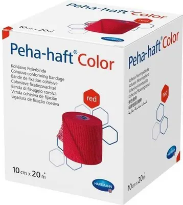 Obrázok produktu pre HARTMANN Peha-haft Farebný fixačný obväz bez latexu 10 cm x 20 m červený, 1 ks. Obväz