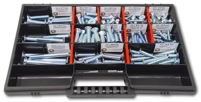 Immagine prodotto di Assortimento di viti a testa svasata M6-M8 // 10 mm-70 mm 160 pezzi. Scatola di viti DIN 7991/ISO 10642 Bulloni Viti a filettatura totale Viti per macchine Viti filettate Viti a testa svasata