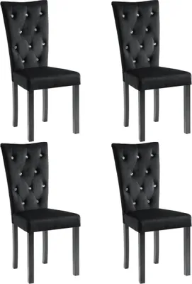 Produktbild von vidaXL Esszimmerstühle 4 Stk. Schwarz Samt
