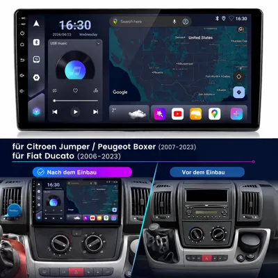 Produktbild von 9”Android 15 Autoradio 12GB+256GB für Fiat Ducato 2006–2024, Peugeot Boxer 2011–2024, Citroën Jumper 2011–2024, Wireless CarPlay Android Auto, KI-generiertes Bild