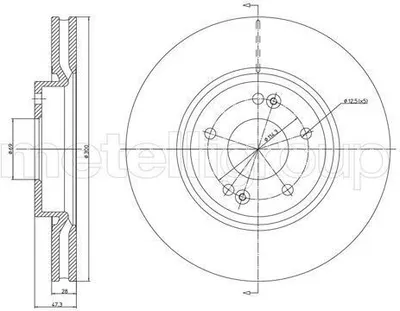 Produktbild von 2x METELLI Bremsscheibe 23-1162C für HYUNDAI ix35 (LM EL ELH) für KIA OPTIMA