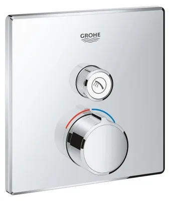 Produktbild von GROHE SmartControl Unterputzmischer Fertigmontageset mit einem Absperrventil, eckige Ausführung