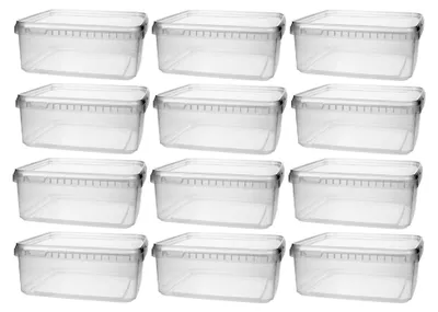 Produktbild von Kunststoffdose 12x 1,15 Liter mit Deckel, BPA-frei, lebensmittelecht inkl. 1 Schaufel