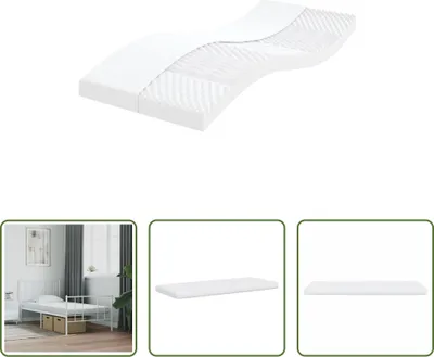 Immagine prodotto di The Living Store Materasso in schiuma Bianco 90x190 cm a 7 zone livello di rigidità 20 ILD
