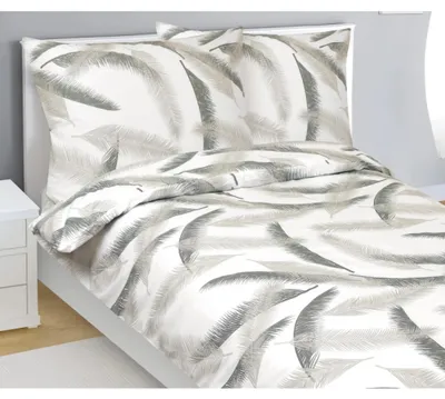 Imagen del producto de Juego de sábanas de algodón - 140x200 cm. 70x90 - gris, blanco