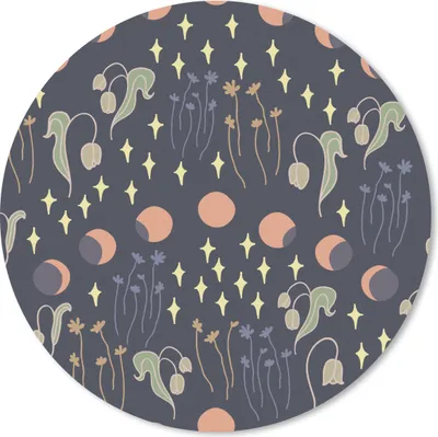Produktbild von MuchoWow® Mauspad Mousepad Weltraum - Mond - Sterne - Blumen - Muster 20x20 cm - Mousepads - Maus Mat - Pad - Mausunterlage - Schreibtischmatte