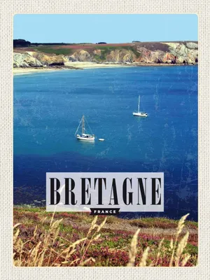 Produktbild von vianmo Holzschild 40x30 cm Bretagne FrancePoster Bildmotiv Reisemotiv Europa