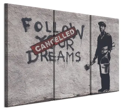 Image de LUMASOUL Tableau sur toile, motif nature, tableaux muraux cadre bois, Tableau Mural pour Salon & Chambre, 90x60 cm Banksy