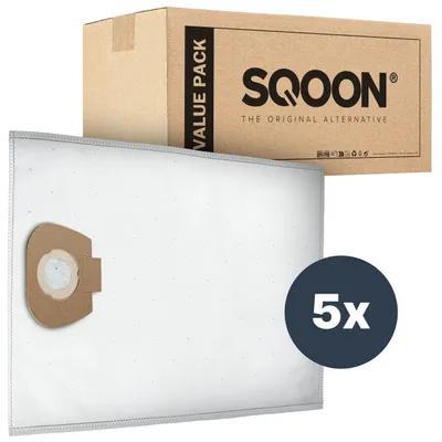 Produktbild von SQOON® Staubsaugerbeutel 5 Stück für Nilfisk AERO 20/25 & Makita VC2010 / VC2512 / VC3011 – Ersatz für 107419590