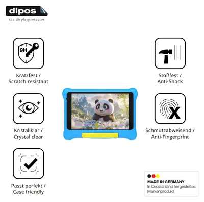 Produktbild von 2x Schutzfolie für Vekoy TK707 - Anti-Shock 9H Folie dipos Glass Kunststoffglas