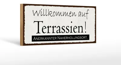 Produktbild von Holzschild Spruch 27x10cm Willkommen auf Terrassien Urlaub