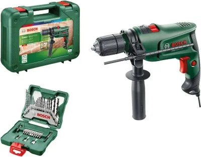 Image de Perceuse à percussion 630W + Kit de perçage / vissage 33 pièces + Poignée + Mallette BOSCH EASYIM