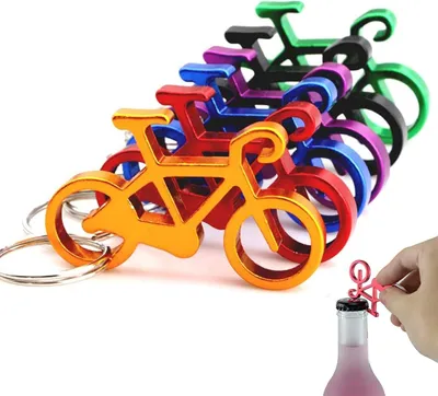 Produktbild von Lezed Fahrrad Bier Flaschenöffner 10 Stück Fahrrad Schlüsselanhänger mit Flaschenöffner Bieröffner Fahrrad Schlüsselring Geschenk Sammler, Zufällige Farbe