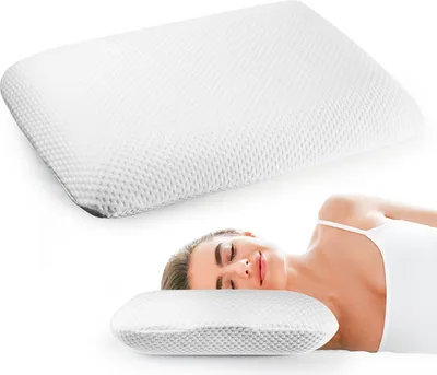 Image de Oreiller en mousse à mémoire de forme, oreiller orthopédique pour le côté du dos, pour ceux qui dorment sur le ventre (70 x 40 x 12cm)