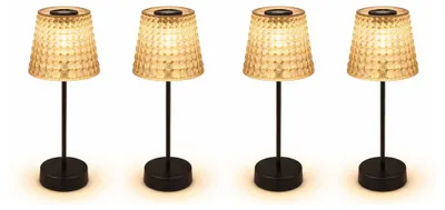 Produktbild von 4er Set LED Solarleuchte, Tischlampe, rauchfarben, H 29 cm