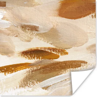 Produktbild von MuchoWow® Poster Farbe - Malerei - Braun 50x50 cm - Wohnzimmerdekoration