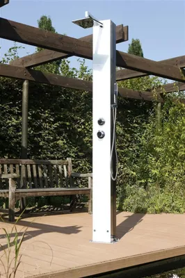 Produktbild von Eichenwald Modell 70 Solardusche Garten Glasdusche Tobago Weiss