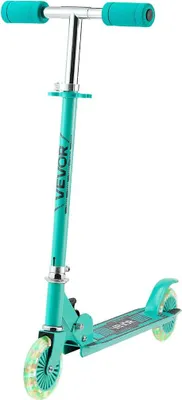 Obrázek produktu pro Kick Scooter pro děti od 3 let, dvoukolový koloběžka pro batolata se světelnými koly, nastavitelnou výškou řídítek, širokou protiskluzovou deskou, skládacím lehkým rámem pro chlapce a dívky do 49,9 kg, zelená barva
