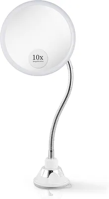 Image de Miroir de maquillage Zwanenhals - Flexible - Grossissement 10x - Rotation à 360° - Ventouse réglable