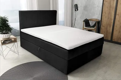Produktbild von Boxspringbett S-Deluxe 160x200 Schwarz mit Stauraum