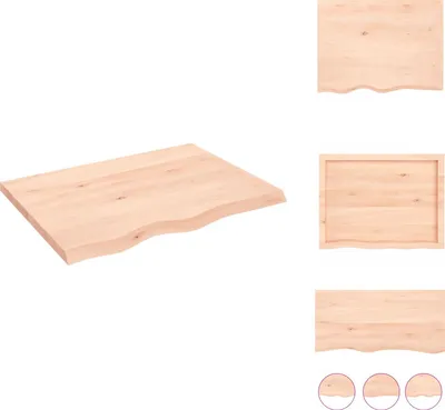 Produktbild von vidaXL Wandregal 80x60x(2-4) cm Massivholz Eiche Unbehandelt -  Wandregale