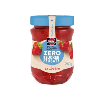 Obrázok produktu pre Schwartau Extra Zero jahodový džem bez pridaného cukru vegánsky 280g