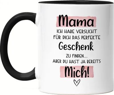 Produktbild von Mama Geschenk Tasse Schwarz Mit Spruch Muttertag Humor Sarkasmus Geschenkidee Spruch-Tasse