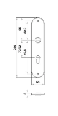 Produktbild von Renovierschild 206 H Edelstahl EST PZ Entfernung 92 mm