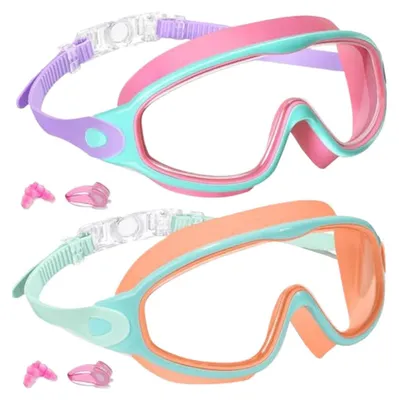 Produktbild von Schwimmbrille mit Anti-Beschlag-Funktion und Nasenclip für Kinder